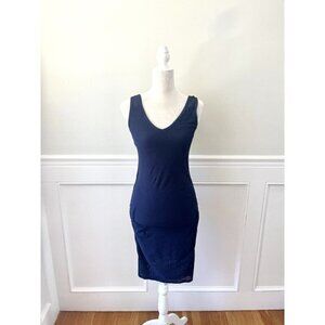 Michael Stars Maternity Tank Dress V Neck Navy Blue M